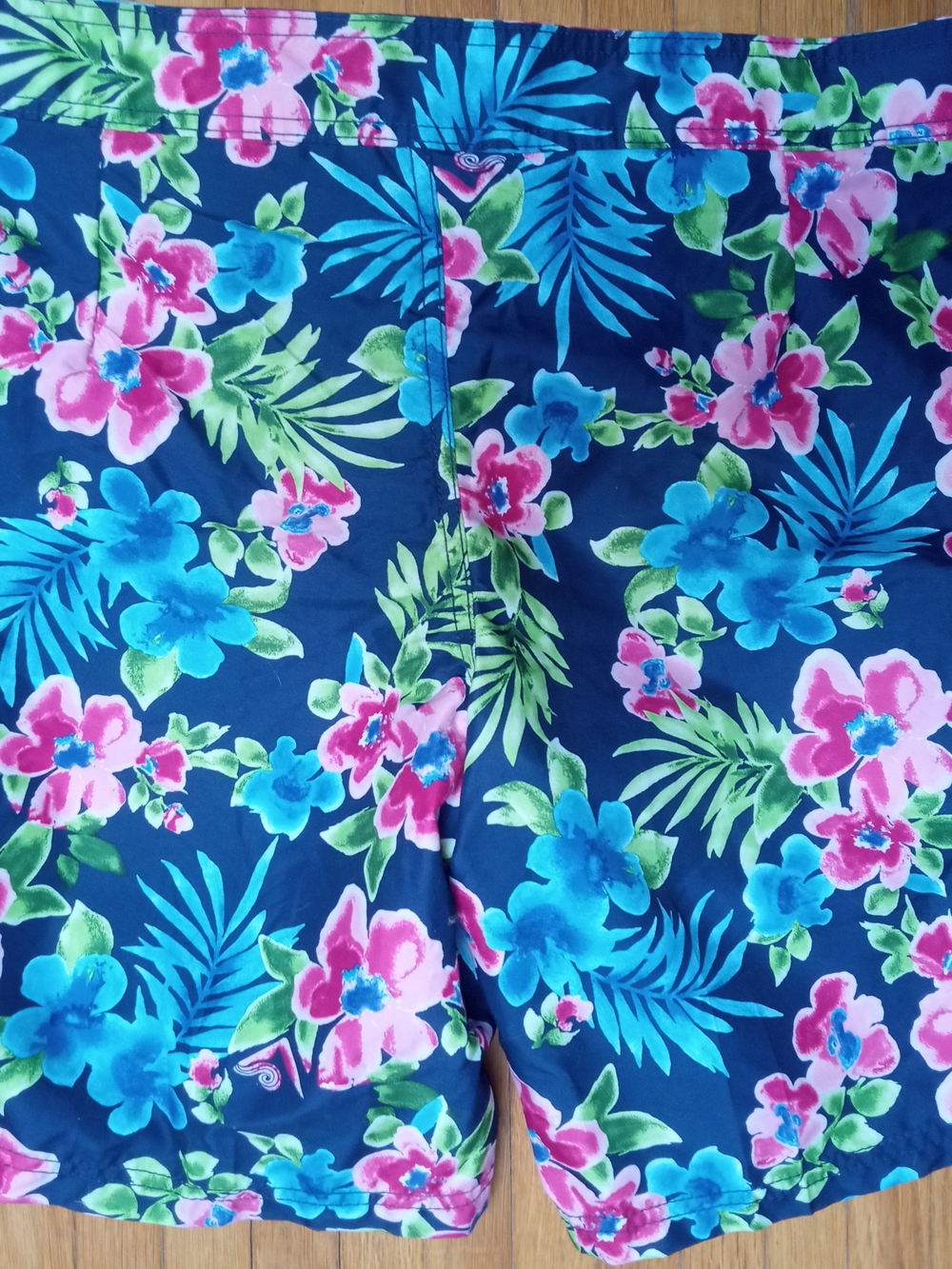 Kanyu Surf Tropical with Pink & Teal Flowers Board Shorts - Picture 2 of 5